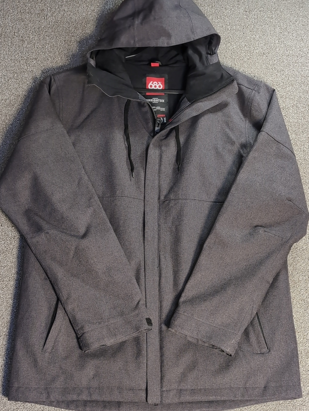 686 Defender Jacket Heathered Charcoal Gray Ski Snowboard Insulated 10k XL